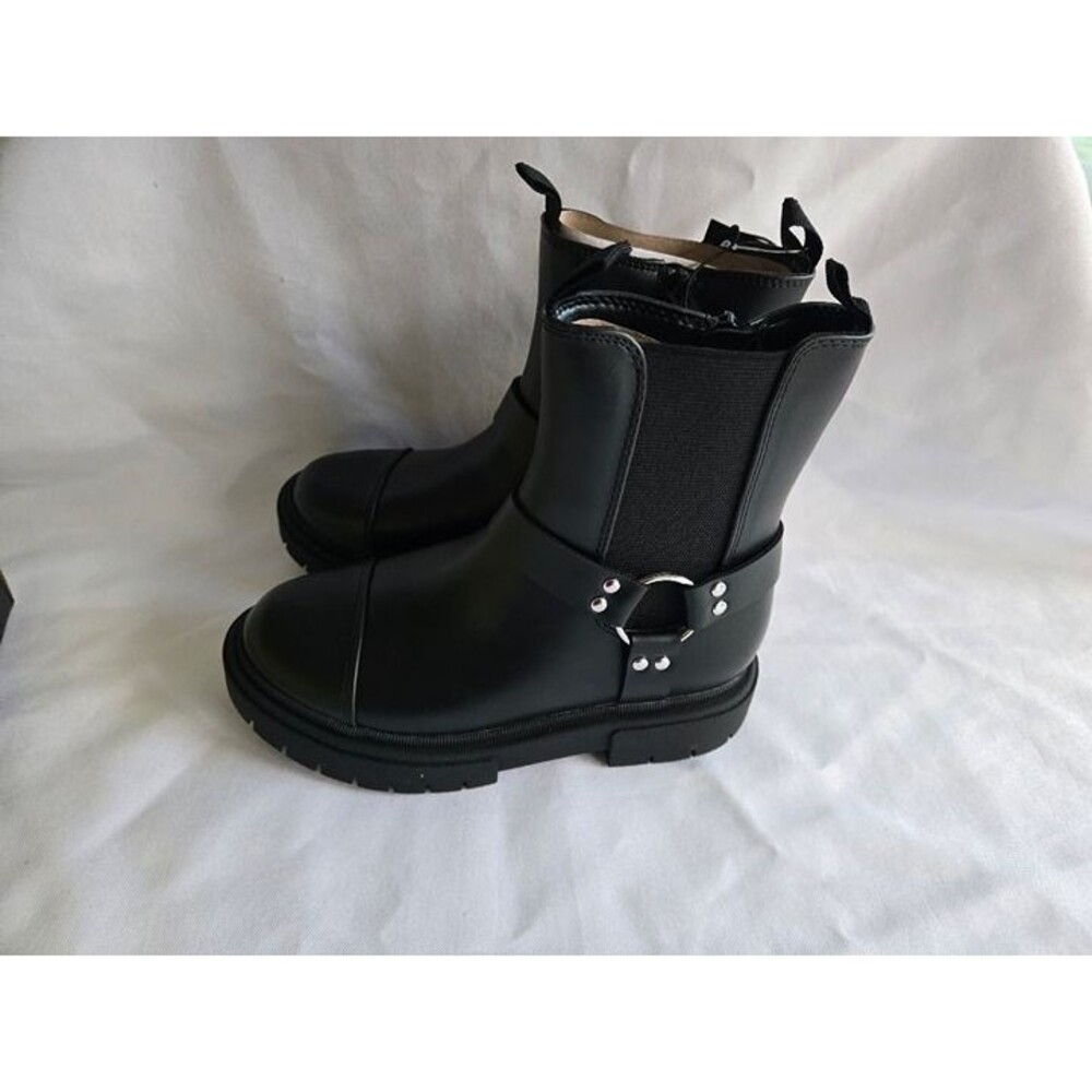 Art Class Crosby Black Moto Boots - Girls size 4 Big kid- NEW